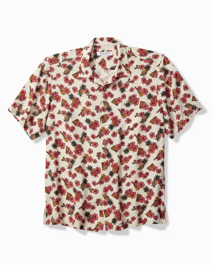 Tommy Bahama Shirts Veracruz Cay Ukelele Blooms ShortSleeve Shirt Bleached Sand 8211 Men