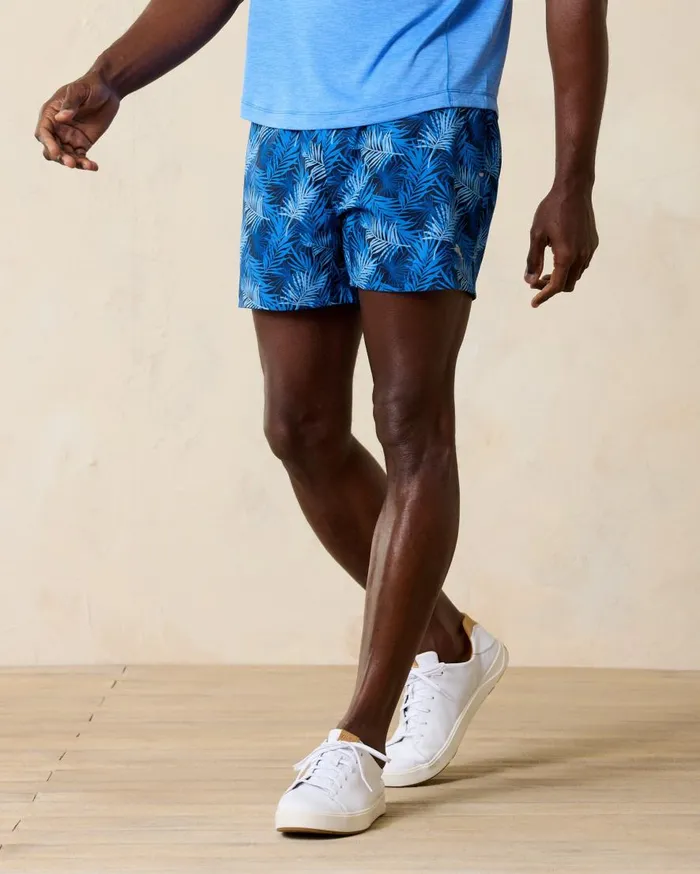 Tommy Bahama Shorts Maui Breaker Palm Route 5Inch Hybrid Shorts Cobalt Sea 8211 Men