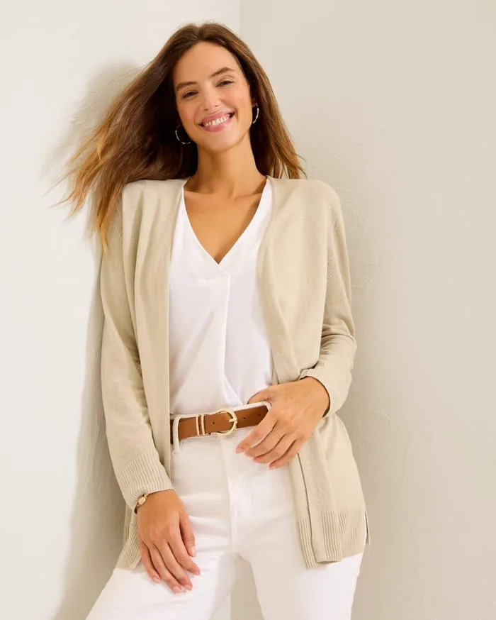Tommy Bahama Sweaters Addison Beach LinenBlend Cardigan Pure Khaki 8211 Women Tommy Bahama Sweaters Addison Beach LinenBlend Cardigan Pure Khaki 8211 Women