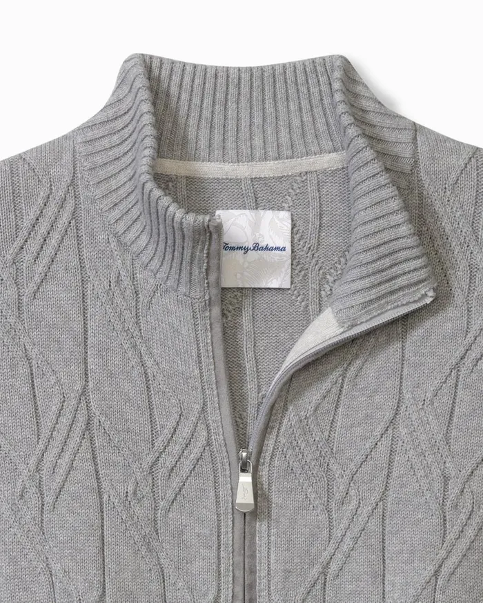 Tommy Bahama Sweaters Capital Cable FullZip Cardigan Grey Heather 8211 Men Tommy Bahama Sweaters Capital Cable FullZip Cardigan Grey Heather 8211 Men