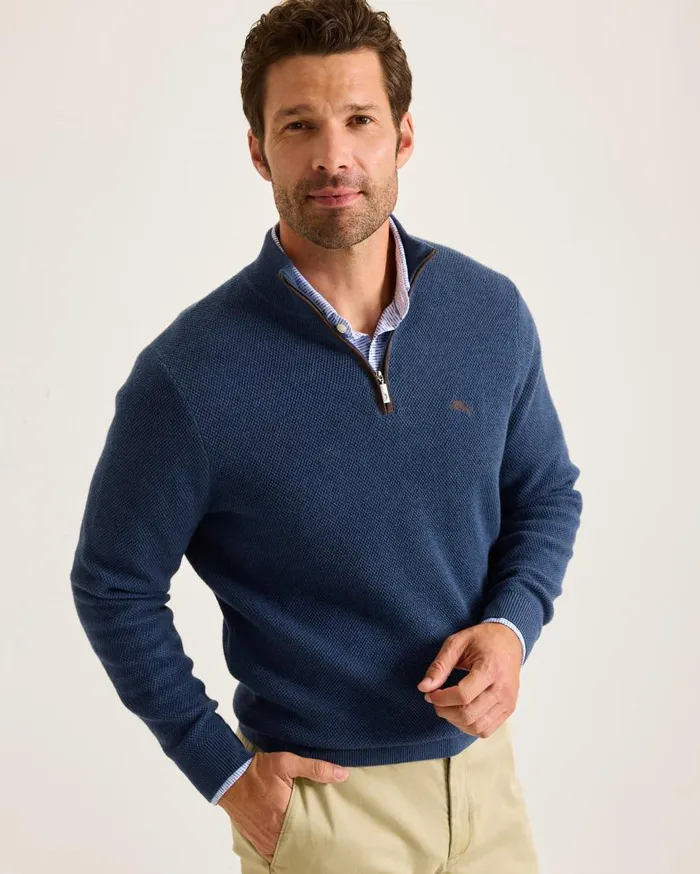 Tommy Bahama Sweaters Marlin Luxe HalfZip Sweater Dockside Blue Heather 8211 Men Tommy Bahama Sweaters Marlin Luxe HalfZip Sweater Dockside Blue Heather 8211 Men