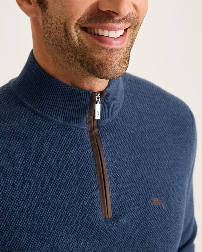 Tommy Bahama Sweaters Marlin Luxe HalfZip Sweater Dockside Blue Heather 8211 Men Tommy Bahama Sweaters Marlin Luxe HalfZip Sweater Dockside Blue Heather 8211 Men