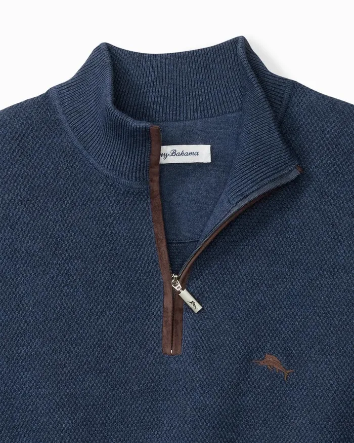 Tommy Bahama Sweaters Marlin Luxe HalfZip Sweater Dockside Blue Heather 8211 Men Tommy Bahama Sweaters Marlin Luxe HalfZip Sweater Dockside Blue Heather 8211 Men