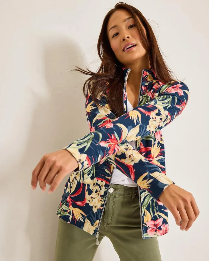 Tommy Bahama Sweatshirts Aruba Flora Amora FullZip Sweatshirt Island Navy 8211 Women Tommy Bahama Sweatshirts Aruba Flora Amora FullZip Sweatshirt Island Navy 8211 Women