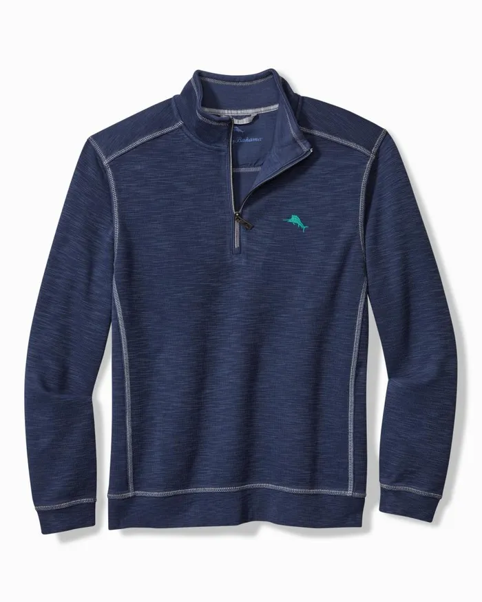 Tommy Bahama Sweatshirts Tobago Bay HalfZip Sweatshirt Island Navy 8211 Men