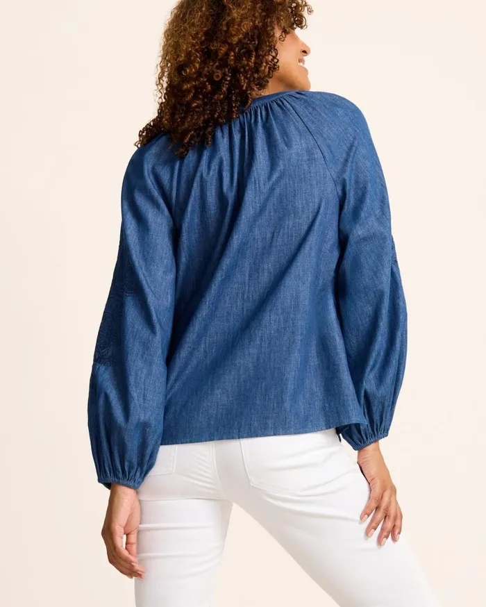 Tommy Bahama Tops and Shirts Indigo Cove Embroidered Blouse Dark Sky Wash 8211 Women Tommy Bahama Tops and Shirts Indigo Cove Embroidered Blouse Dark Sky Wash 8211 Women