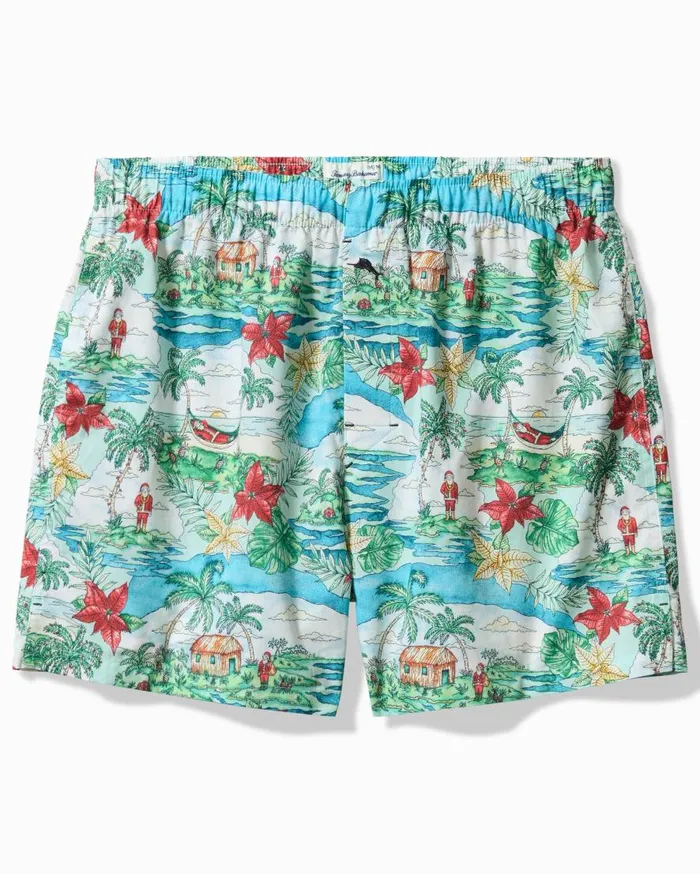 Tommy Bahama Underwear Woven Tropical Print Boxers Big Sky Blue 8211 Men