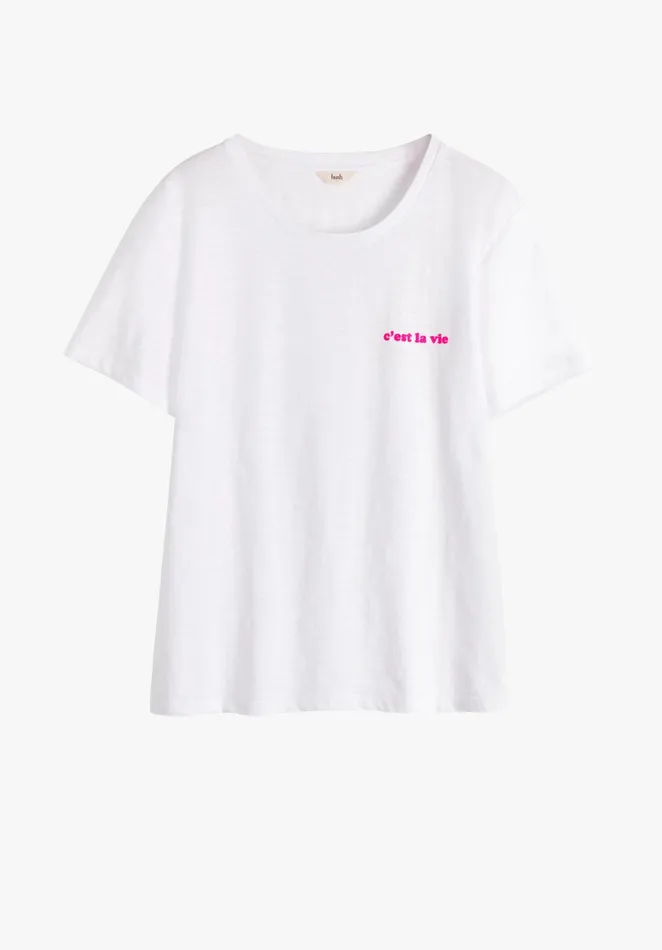 Tops and TShirts Women Hush C039est La Vie Relaxed TShirt White Pink