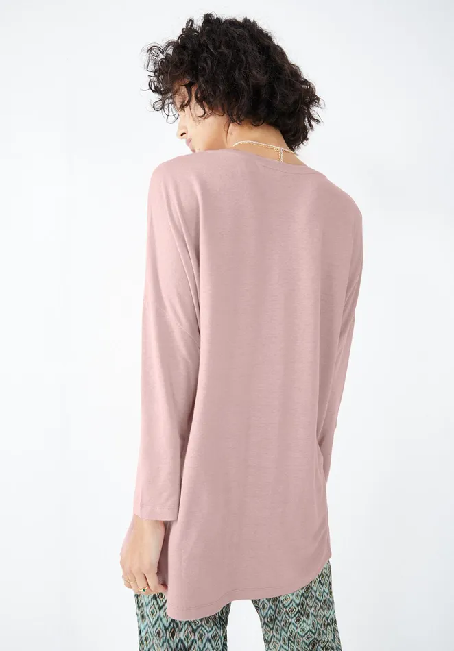Tops and TShirts Women Hush Chesten LinenBlend Jersey Top Blush Pink