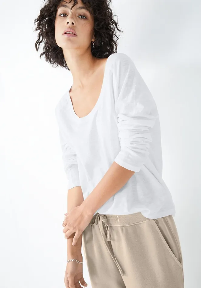 Tops and TShirts Women Hush Cotton Slub Avalon TShirt White