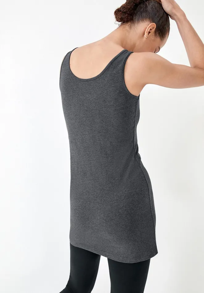 Tops and TShirts Women Hush Longline Tank Top Charcoal Marl
