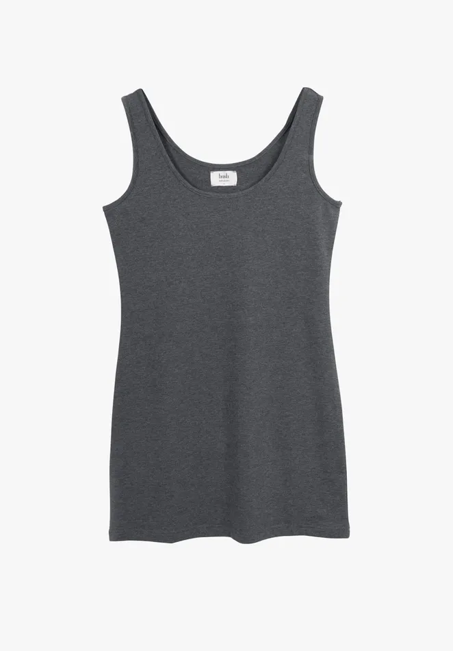 Tops and TShirts Women Hush Longline Tank Top Charcoal Marl