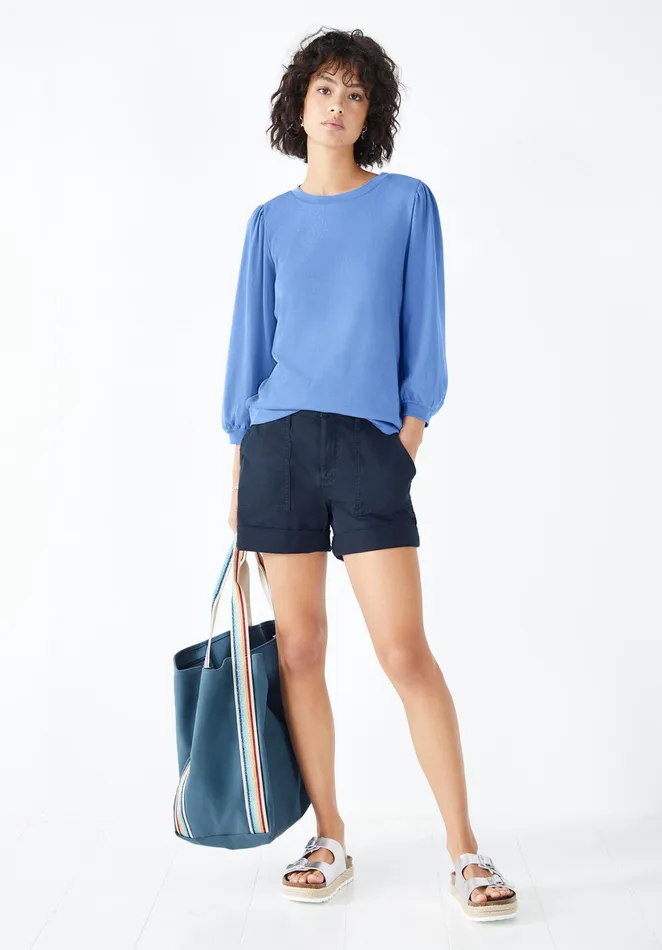 Tops and TShirts Women Hush Mimi Puff Sleeve TShirt Periwinkle Blue