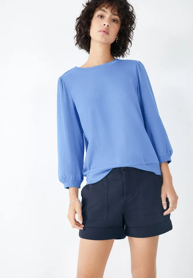 Tops and TShirts Women Hush Mimi Puff Sleeve TShirt Periwinkle Blue