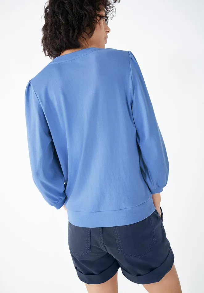 Tops and TShirts Women Hush Mimi Puff Sleeve TShirt Periwinkle Blue