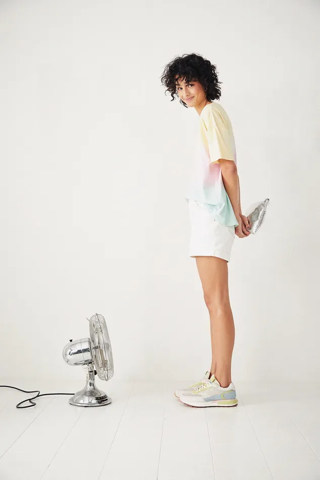 Tops and TShirts Women Hush Ombre Boyfriend TShirt Soft Rainbow Ombre