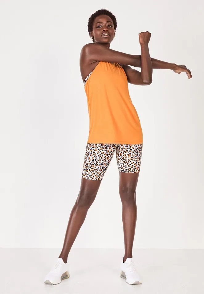 Tops and TShirts Women Hush Strappy Racerback Vest Orange