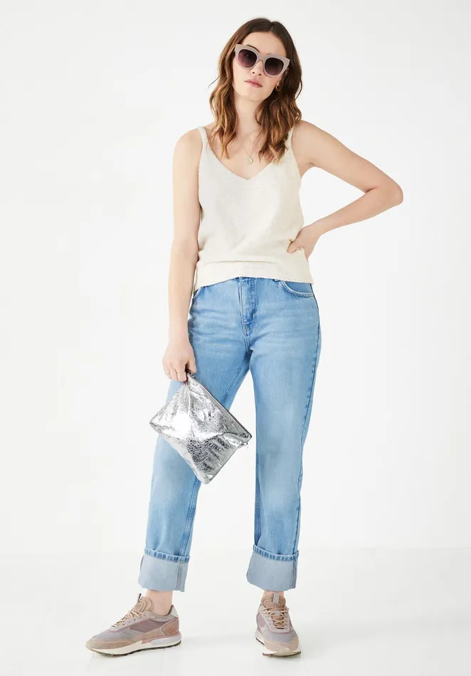 Tops and TShirts Women Hush Yas Knitted Bralette Palest Grey Marl