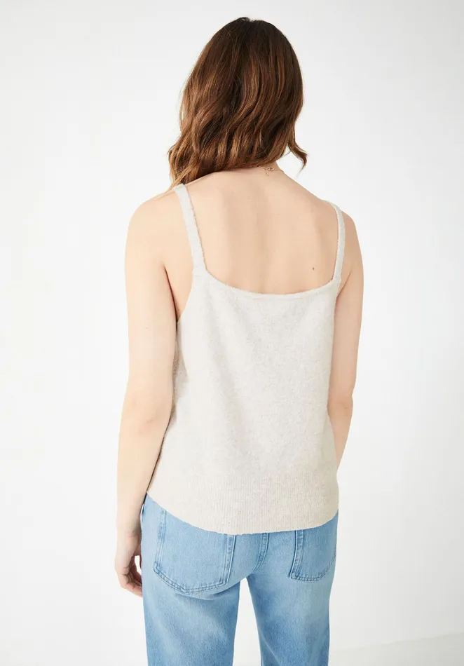 Tops and TShirts Women Hush Yas Knitted Bralette Palest Grey Marl