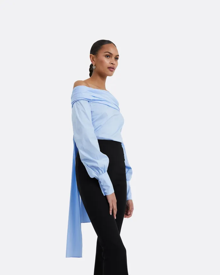 Tops Tilly Blue Cotton Top Blue 8211 Safiyaa Women