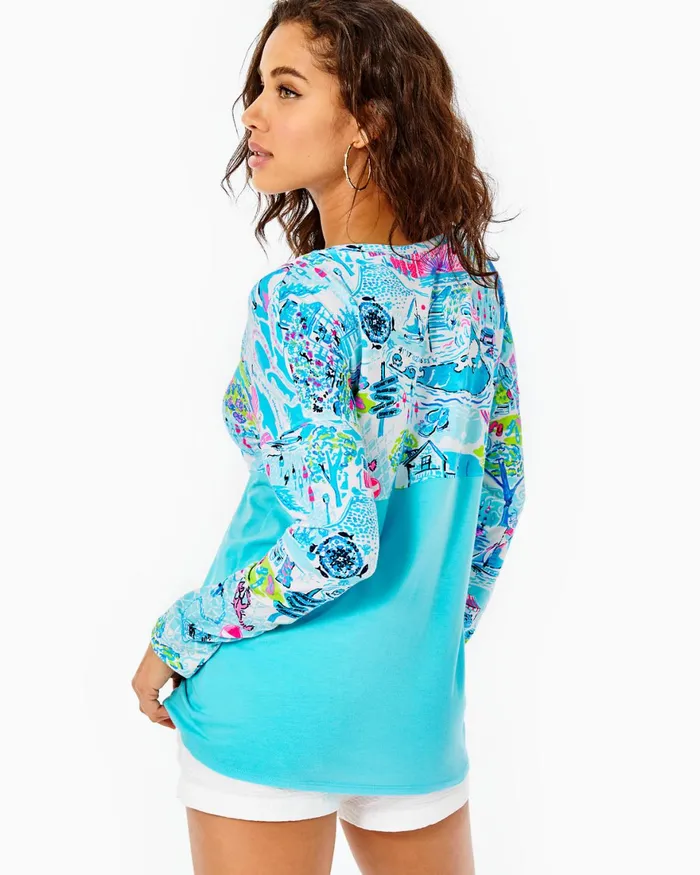 Tops WomenHome and Gifts Lilly Pulitzer Finn Top Whisper Blue Lilly Loves Nantucket