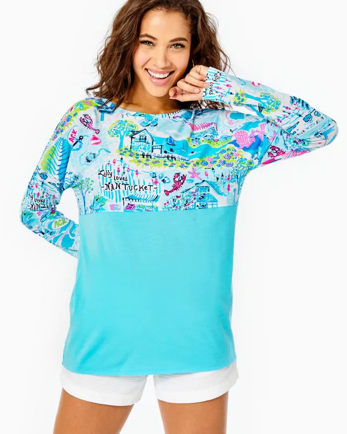 Tops WomenHome and Gifts Lilly Pulitzer Finn Top Whisper Blue Lilly Loves Nantucket Tops WomenHome and Gifts Lilly Pulitzer Finn Top Whisper Blue Lilly Loves Nantucket
