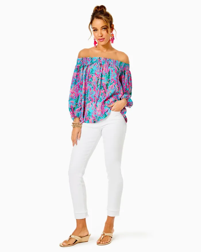 Tops Women Lilly Pulitzer Bowen Halter Top Soleil Pink Palm Paradise Engineered Knit Top Tops Women Lilly Pulitzer Bowen Halter Top Soleil Pink Palm Paradise Engineered Knit Top