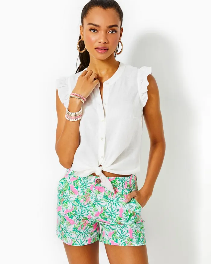 Tops Women Lilly Pulitzer Briette Button Down Top Resort White Tops Women Lilly Pulitzer Briette Button Down Top Resort White