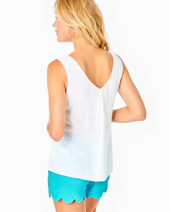 Tops Women Lilly Pulitzer Gigi Tank Top Resort White