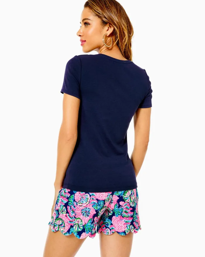 Tops Women Lilly Pulitzer Halee VNeck Top True Navy