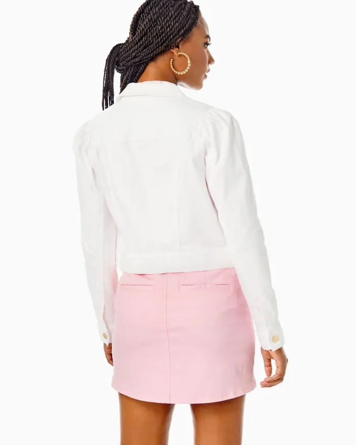 Tops Women Lilly Pulitzer Laylani Denim Jacket Resort White