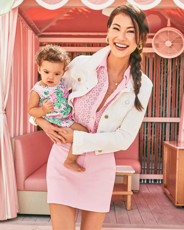 Tops Women Lilly Pulitzer Laylani Denim Jacket Resort White Tops Women Lilly Pulitzer Laylani Denim Jacket Resort White