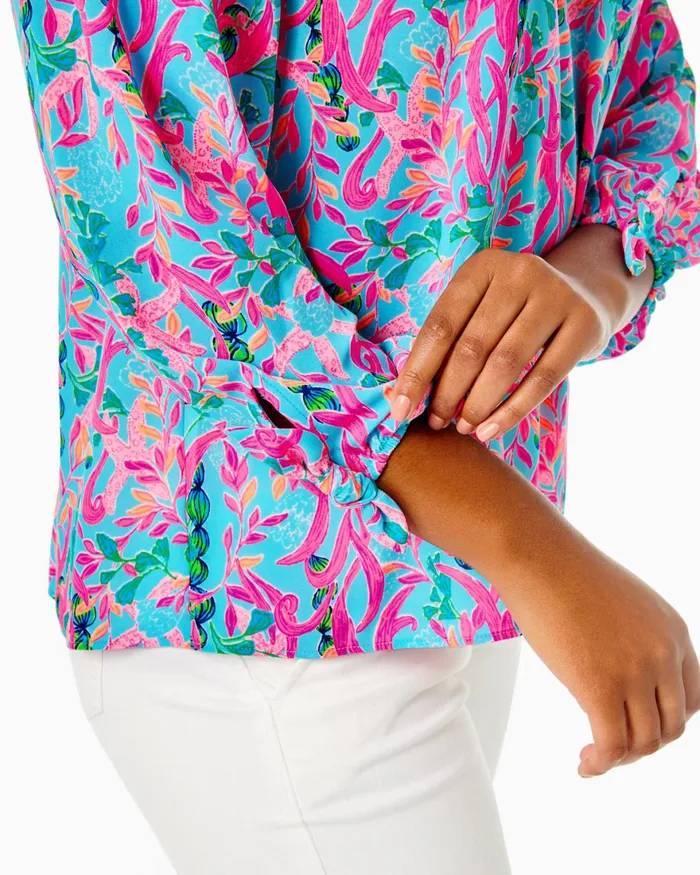 Tops Women Lilly Pulitzer Maryellen OffTheShoulder Top Multi Seaweed Samba Tops Women Lilly Pulitzer Maryellen OffTheShoulder Top Multi Seaweed Samba