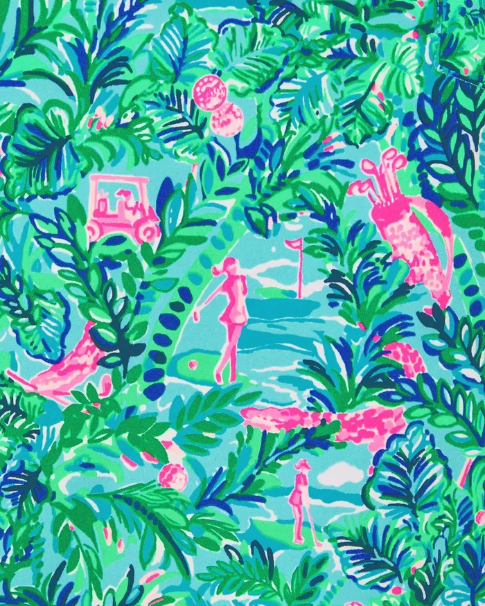 Tops Women Lilly Pulitzer UPF 50 Luxletic Frida Puff Sleeve Polo Cabana Green Tops Women Lilly Pulitzer UPF 50 Luxletic Frida Puff Sleeve Polo Cabana Green
