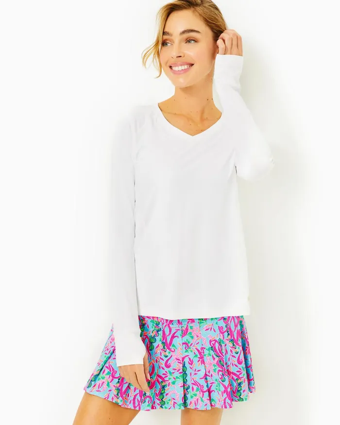 Tops Women Lilly Pulitzer UPF 50 Luxletic Renay Sunguard Top Resort White Tops Women Lilly Pulitzer UPF 50 Luxletic Renay Sunguard Top Resort White