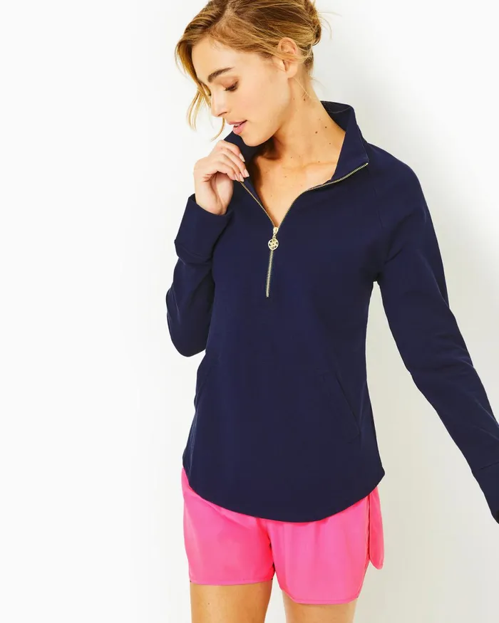 Tops Women Lilly Pulitzer UPF 50 Skipper Popover True Navy Tops Women Lilly Pulitzer UPF 50 Skipper Popover True Navy