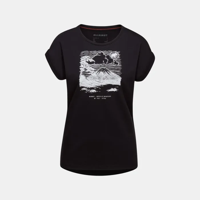 Tops Women Mammut Mountain TShirt Fujiyama Black