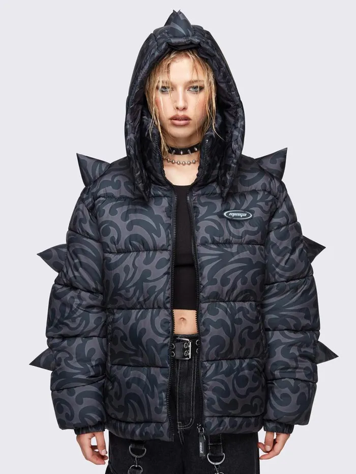 Trippin Spike Hooded Puffer Jacket Women Minga London Jackets