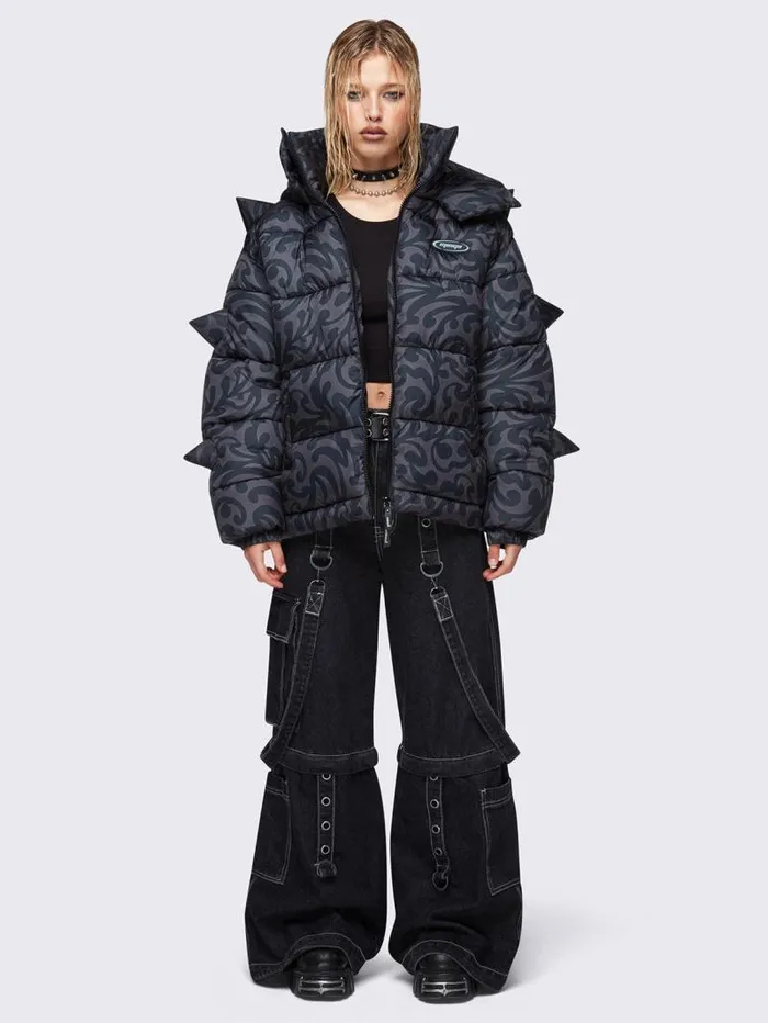 Trippin Spike Hooded Puffer Jacket Women Minga London Jackets