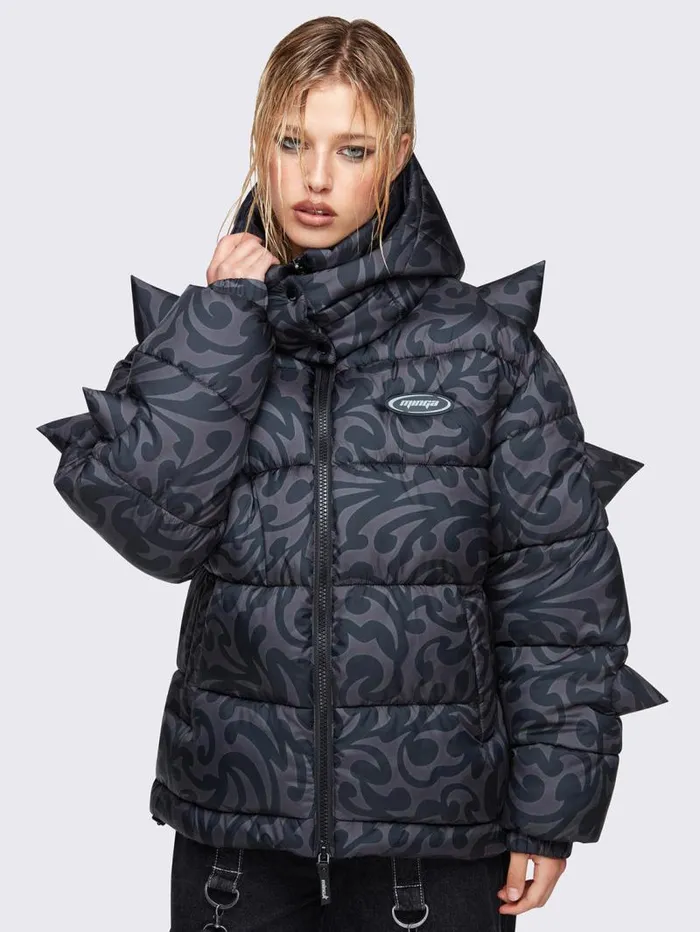 Trippin Spike Hooded Puffer Jacket Women Minga London Jackets