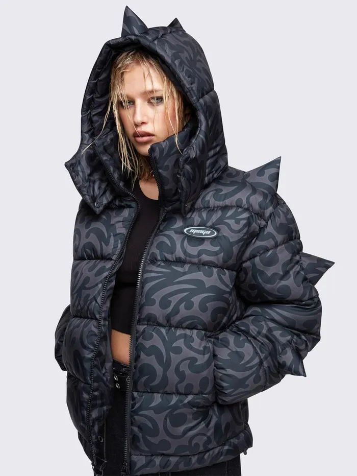 Trippin Spike Hooded Puffer Jacket Women Minga London Jackets