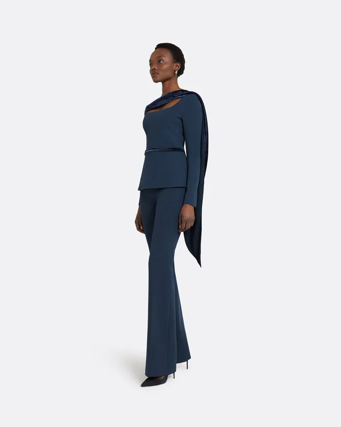 Trousers Women Safiyaa Alexa Ink Blue Trousers Ink Blue