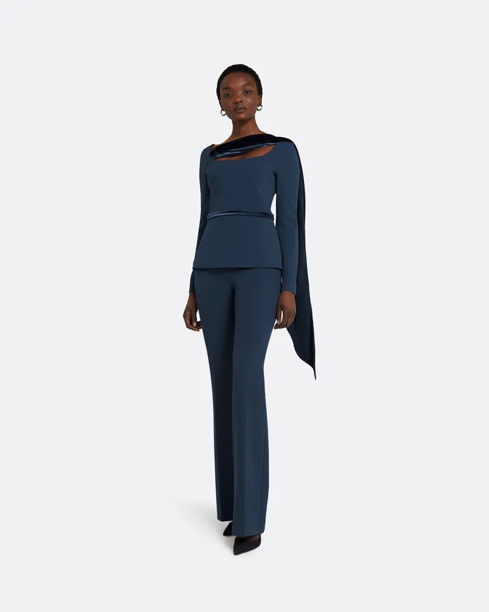Trousers Women Safiyaa Alexa Ink Blue Trousers Ink Blue