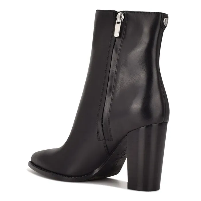 Tryme 92159 Heeled Booties Black Leather Women Nine West Boots and Booties Tryme 92159 Heeled Booties Black Leather Women Nine West Boots and Booties