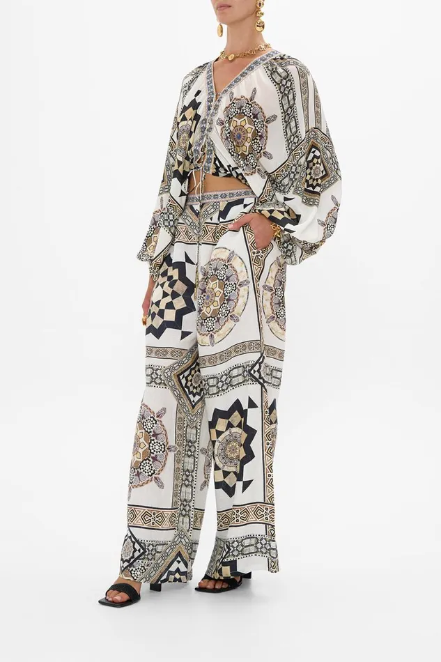 TUCK FRONT PANT TILE STYLE Tile Style Womens Camilla Pants