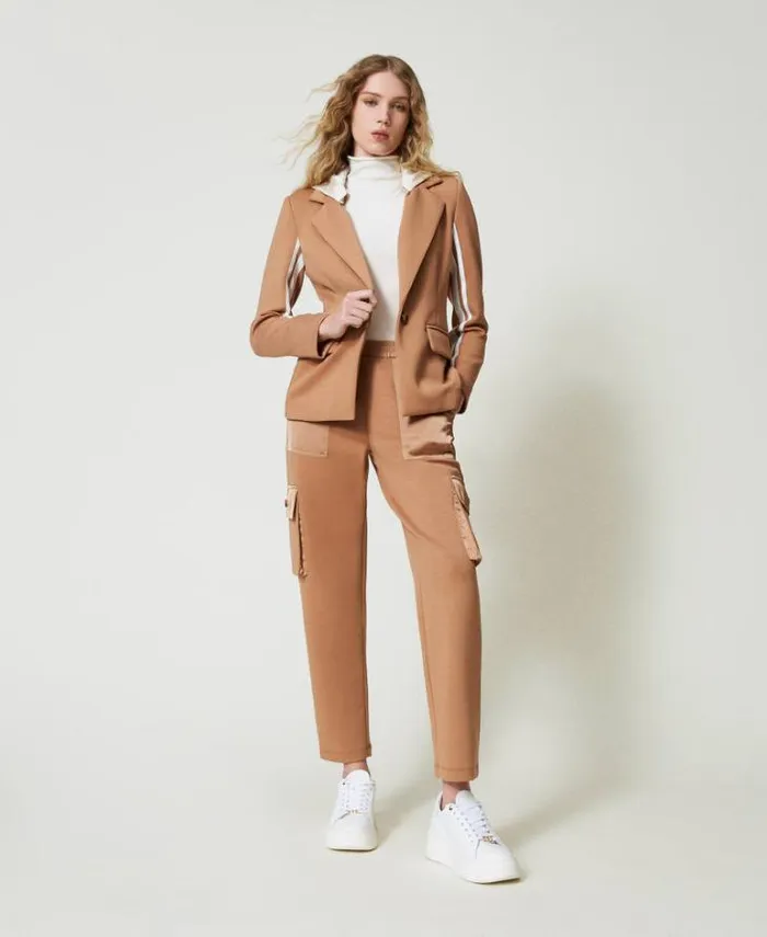 Twinset Cargo Trousers Scuba Fabric And Satin Cargo Trousers Caramel Camel 8211 Clothing Twinset Cargo Trousers Scuba Fabric And Satin Cargo Trousers Caramel Camel 8211 Clothing