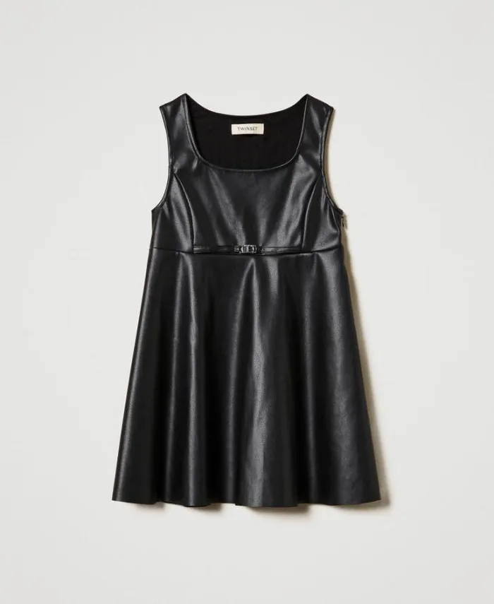Twinset Dresses Short Dress With Oval T Buckle Black 8211 Girl