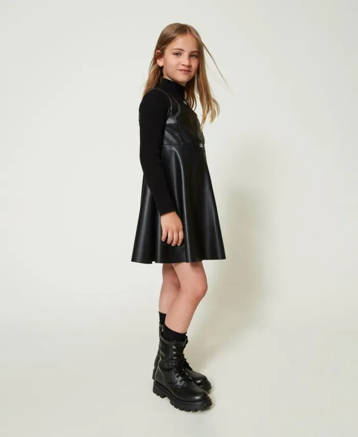 Twinset Dresses Short Dress With Oval T Buckle Black 8211 Girl