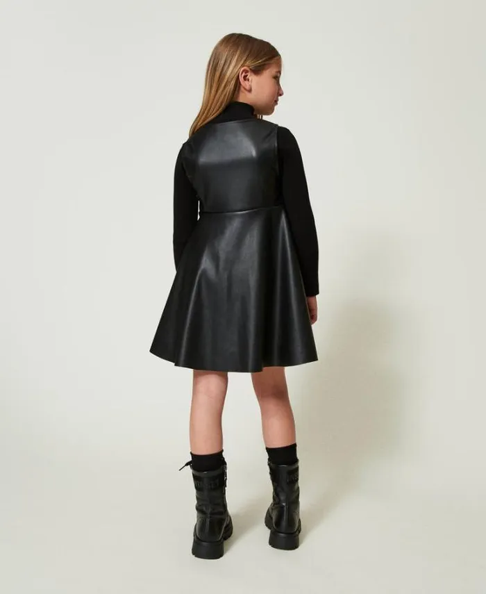 Twinset Dresses Short Dress With Oval T Buckle Black 8211 Girl