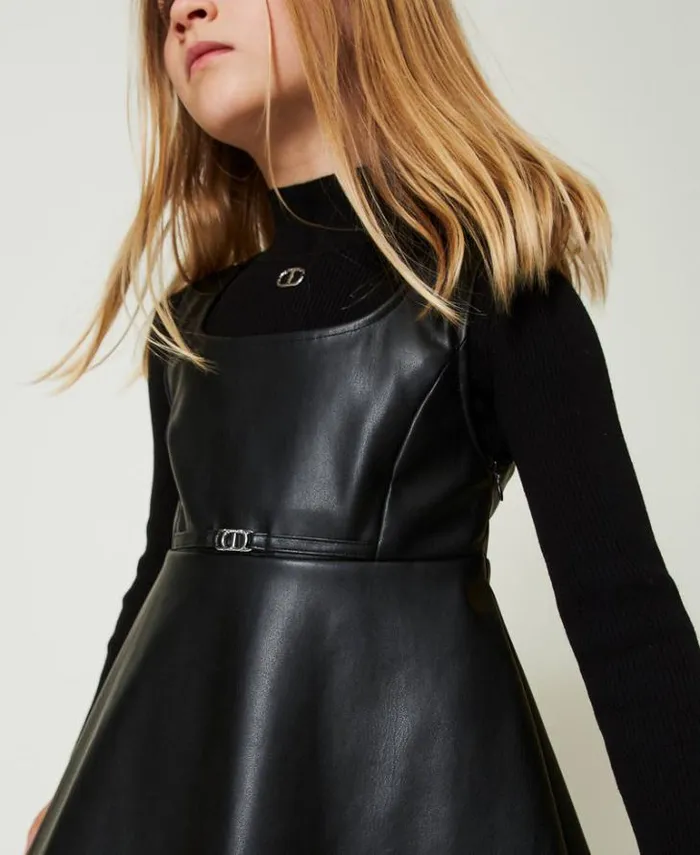 Twinset Dresses Short Dress With Oval T Buckle Black 8211 Girl